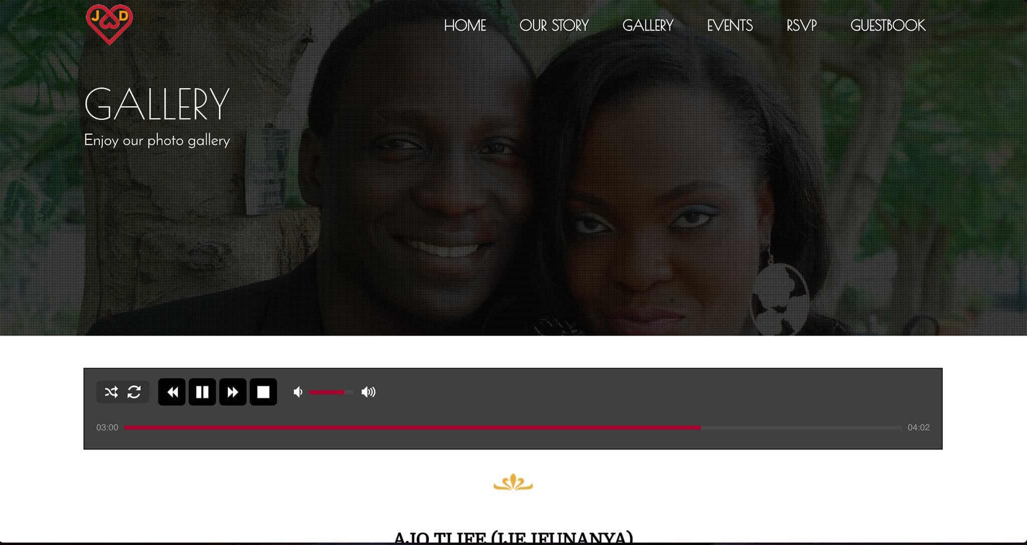 Judy and Dotun wedding website